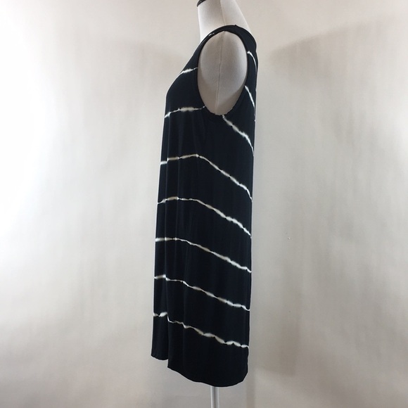 TXS By Thread Supply Vintage Black White Striped Shift Tank‎ Dress Womens Large - Picture 4 of 9